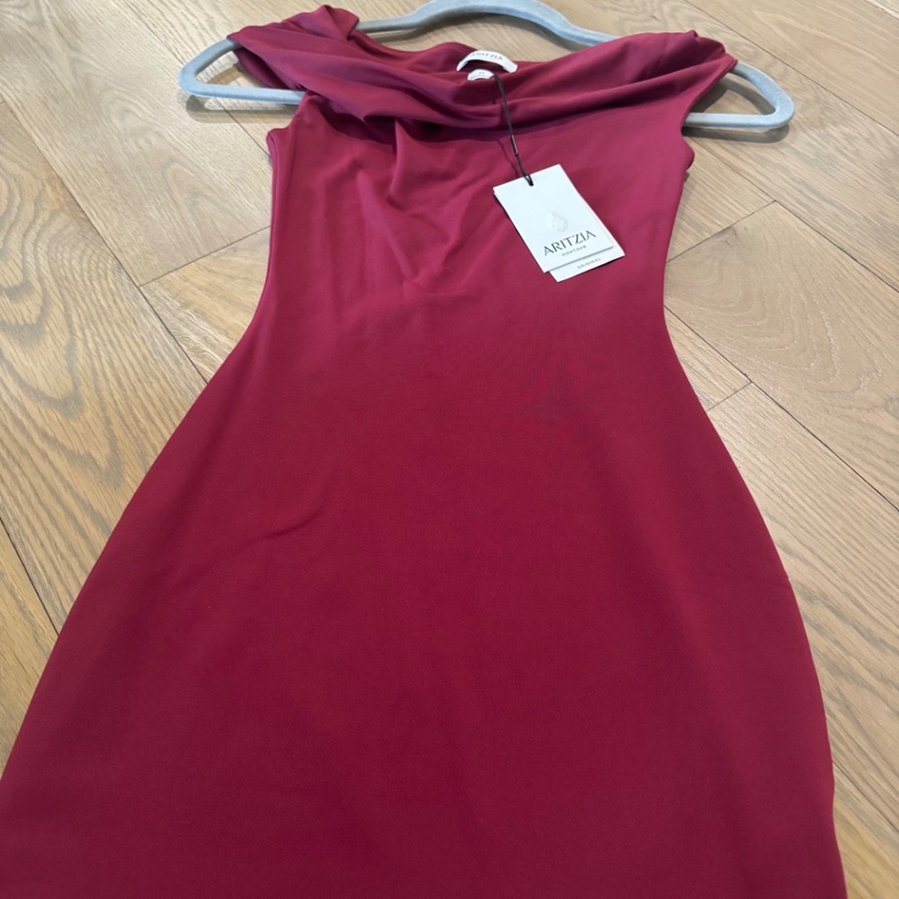 Aritzia NWT Mini dress Marroon - Picture 5 of 8